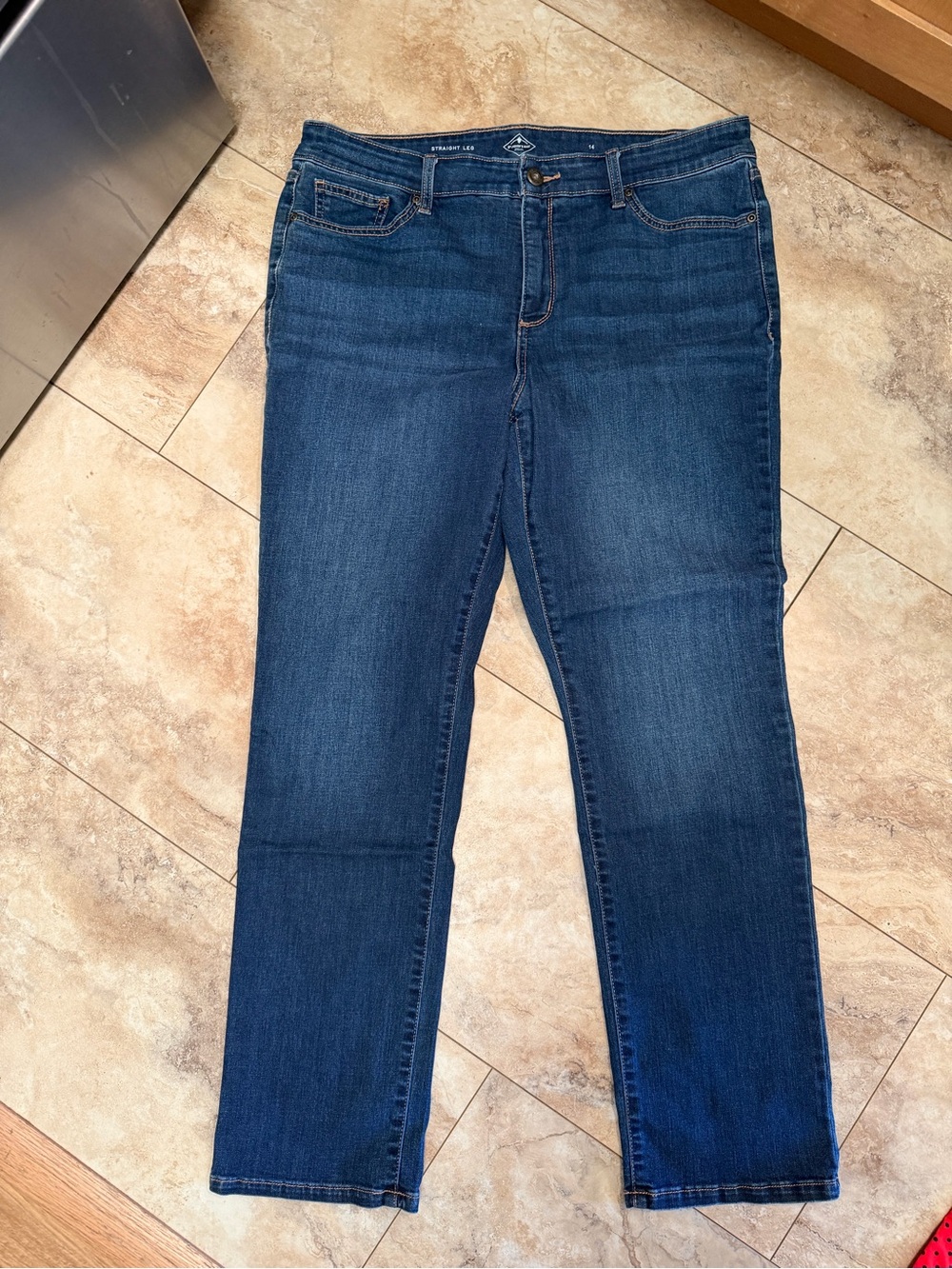 St. John's Bay Women's Straight Leg Dark Indigo Jeans